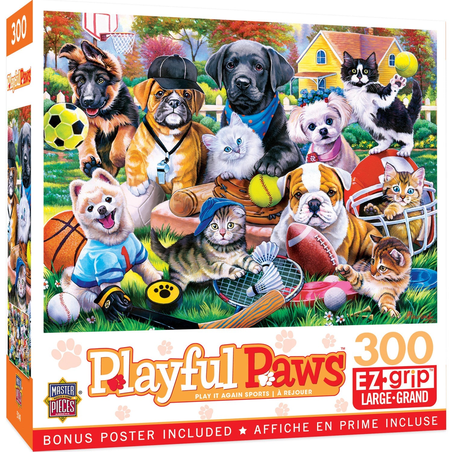 Playful Paws – Play it Again Sports 300 Piece EZ Grip Jigsaw Puzzle