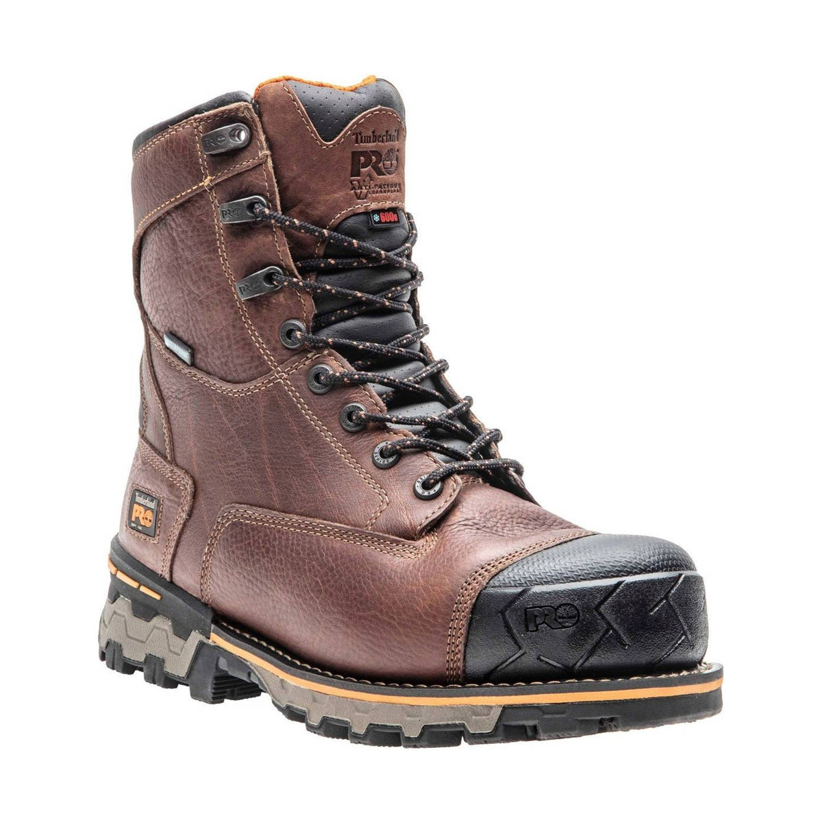 Timberland Pro Men’s 8 Inch Boondock Waterproof Insulated Soft Toe Work Boots – Brown