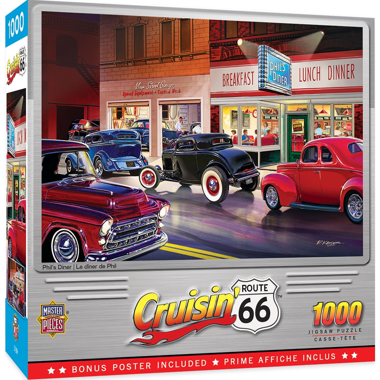 Cruisin’ Route 66 – Phil’s Diner 1000 Piece Jigsaw Puzzle