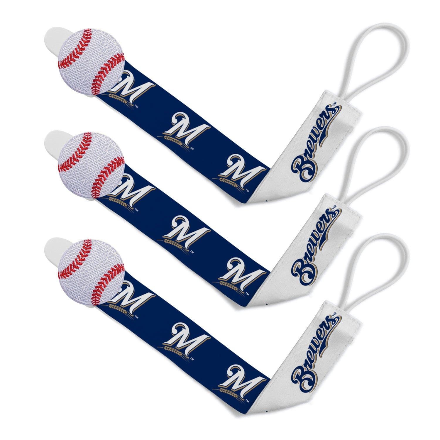 Milwaukee Brewers – Pacifier Clip 3-Pack