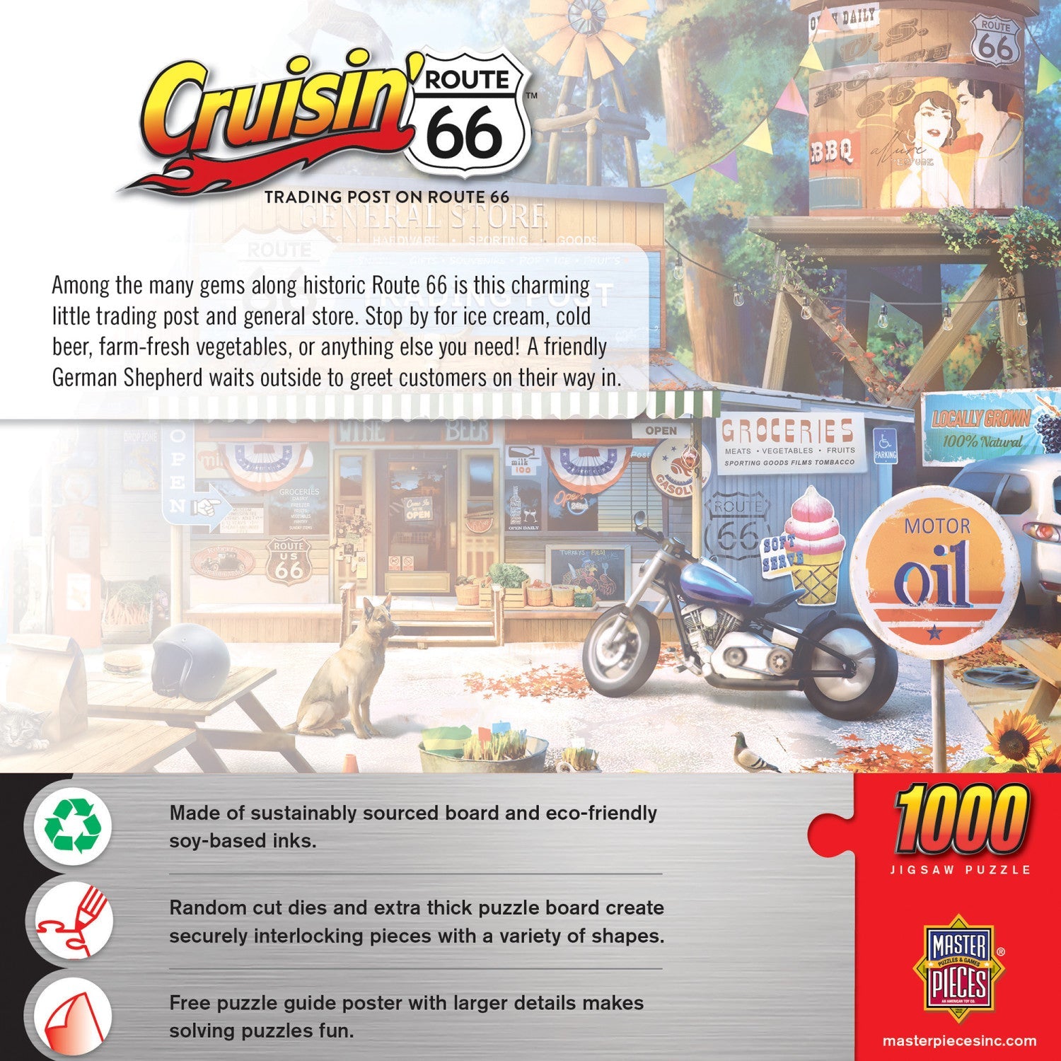 Cruisin’ Route 66 – Trading Post on Route 66 1000 Piece Jigsaw Puzzle