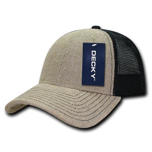 Decky 1136 – 6 Panel Low Profile Structured Jute Trucker Hat