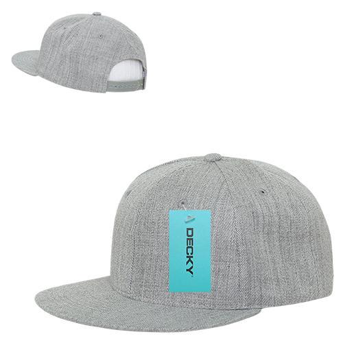 Decky 362 – Solid Color Snapback Hat, 6 Panel Flat Bill Cap